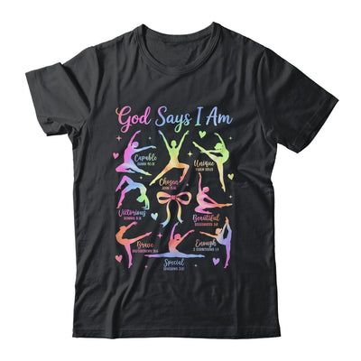 God Says I Am Gymnastic Christian Girls And Kids Cartwheel Shirt & Tank Top | teecentury