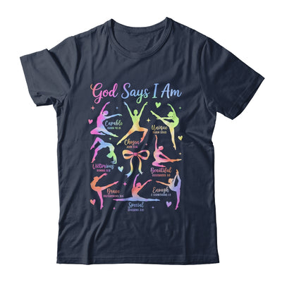 God Says I Am Gymnastic Christian Girls And Kids Cartwheel Shirt & Tank Top | teecentury