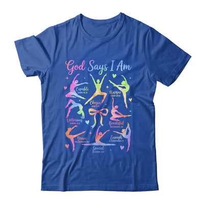 God Says I Am Gymnastic Christian Girls And Kids Cartwheel Shirt & Tank Top | teecentury