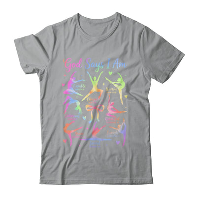 God Says I Am Gymnastic Christian Girls And Kids Cartwheel Shirt & Tank Top | teecentury
