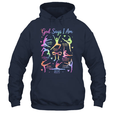 God Says I Am Gymnastic Christian Girls And Kids Cartwheel Shirt & Tank Top | teecentury