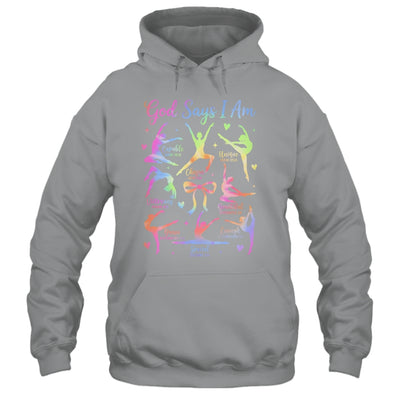 God Says I Am Gymnastic Christian Girls And Kids Cartwheel Shirt & Tank Top | teecentury