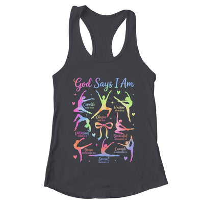 God Says I Am Gymnastic Christian Girls And Kids Cartwheel Shirt & Tank Top | teecentury