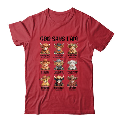 God Says I Am Highland Cow Christian Religious Scottish Cow Shirt & Hoodie | teecentury