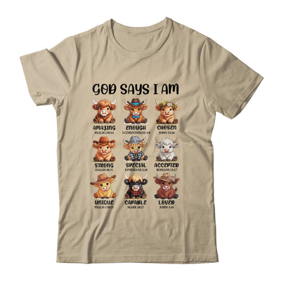 God Says I Am Highland Cow Christian Religious Scottish Cow Shirt & Hoodie | teecentury