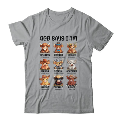 God Says I Am Highland Cow Christian Religious Scottish Cow Shirt & Hoodie | teecentury
