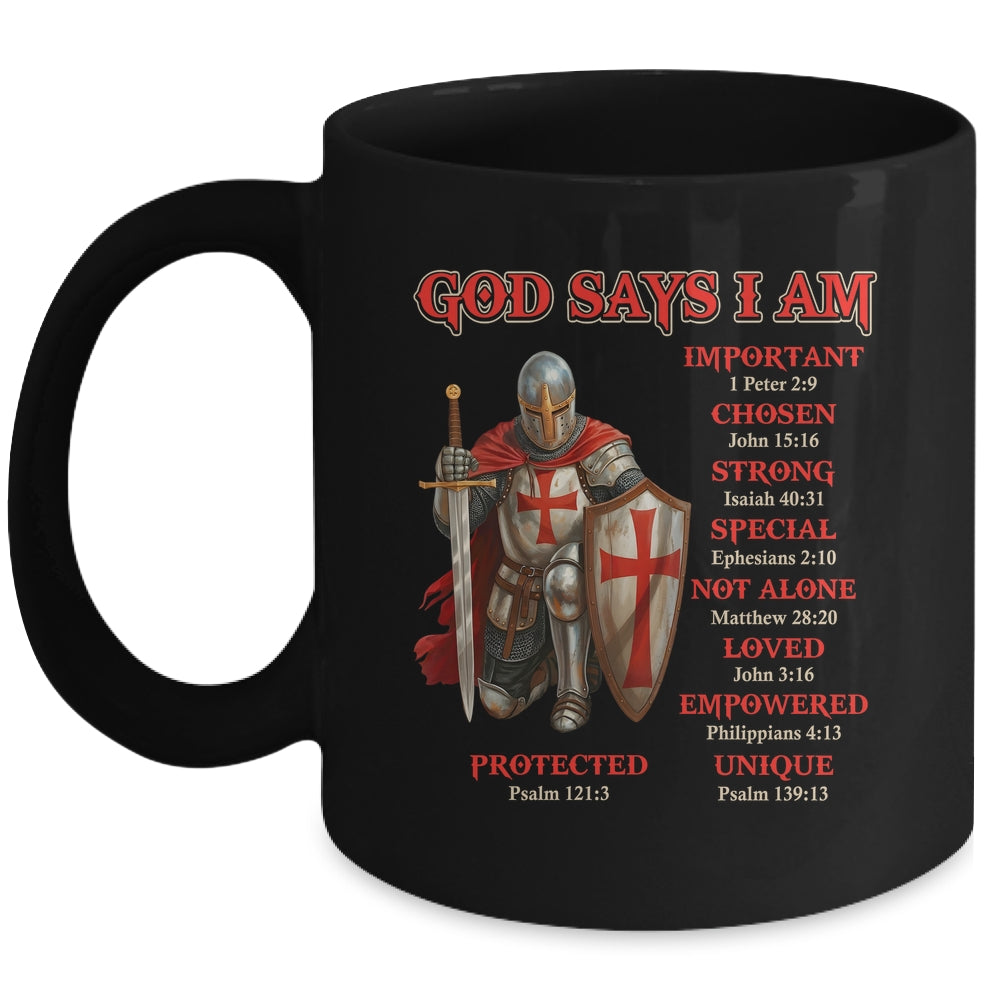 God Says I Am Knight Templar Christian Men Warrior Of God Mug | teecentury