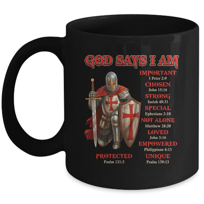 God Says I Am Knight Templar Christian Men Warrior Of God Mug | teecentury