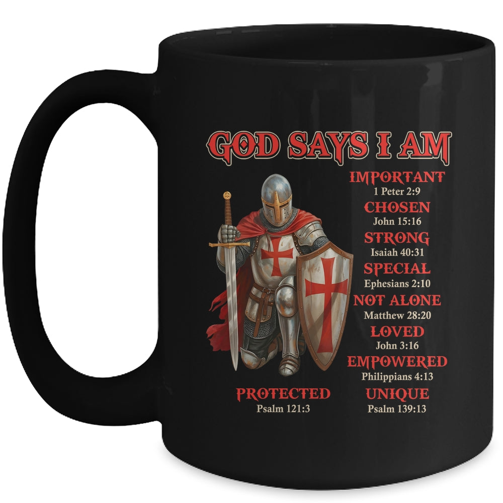 God Says I Am Knight Templar Christian Men Warrior Of God Mug | teecentury