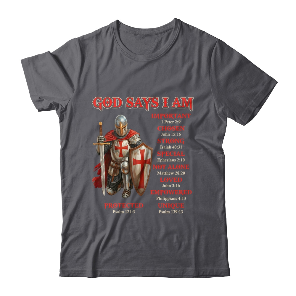 God Says I Am Knight Templar Christian Men Warrior Of God Shirt & Hoodie | teecentury