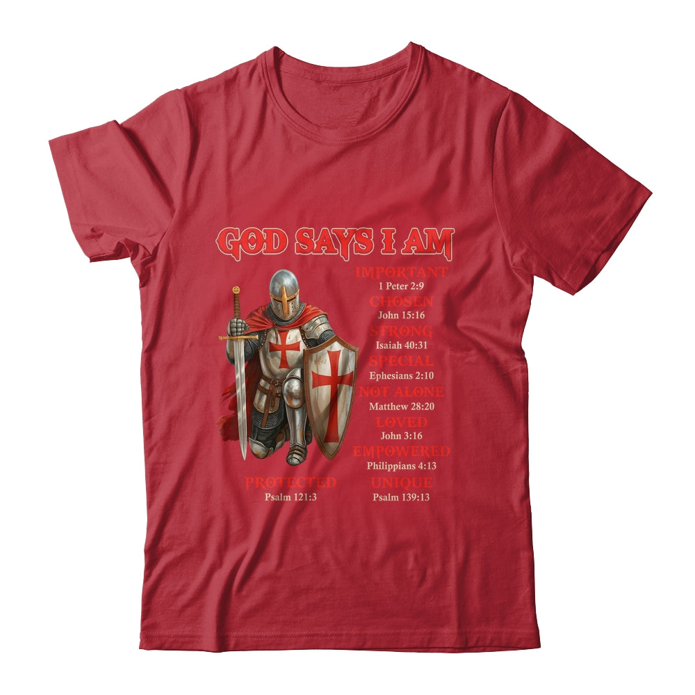 God Says I Am Knight Templar Christian Men Warrior Of God Shirt & Hoodie | teecentury