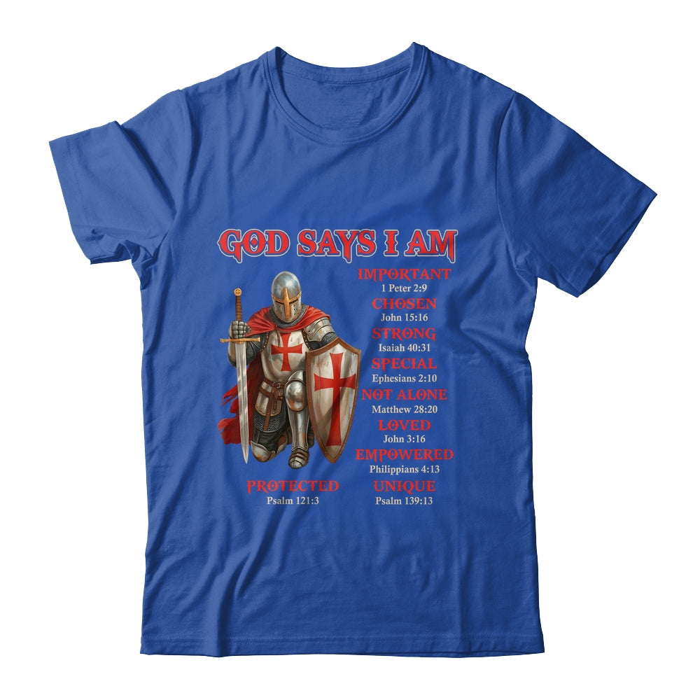 God Says I Am Knight Templar Christian Men Warrior Of God Shirt & Hoodie | teecentury