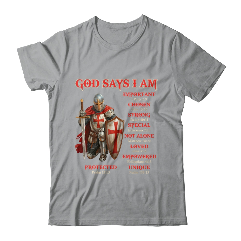God Says I Am Knight Templar Christian Men Warrior Of God Shirt & Hoodie | teecentury