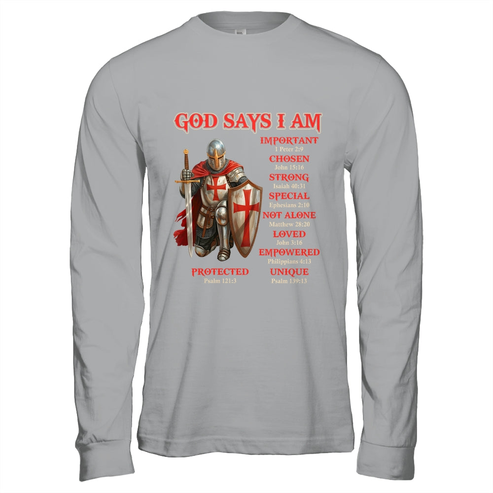 God Says I Am Knight Templar Christian Men Warrior Of God Shirt & Hoodie | teecentury