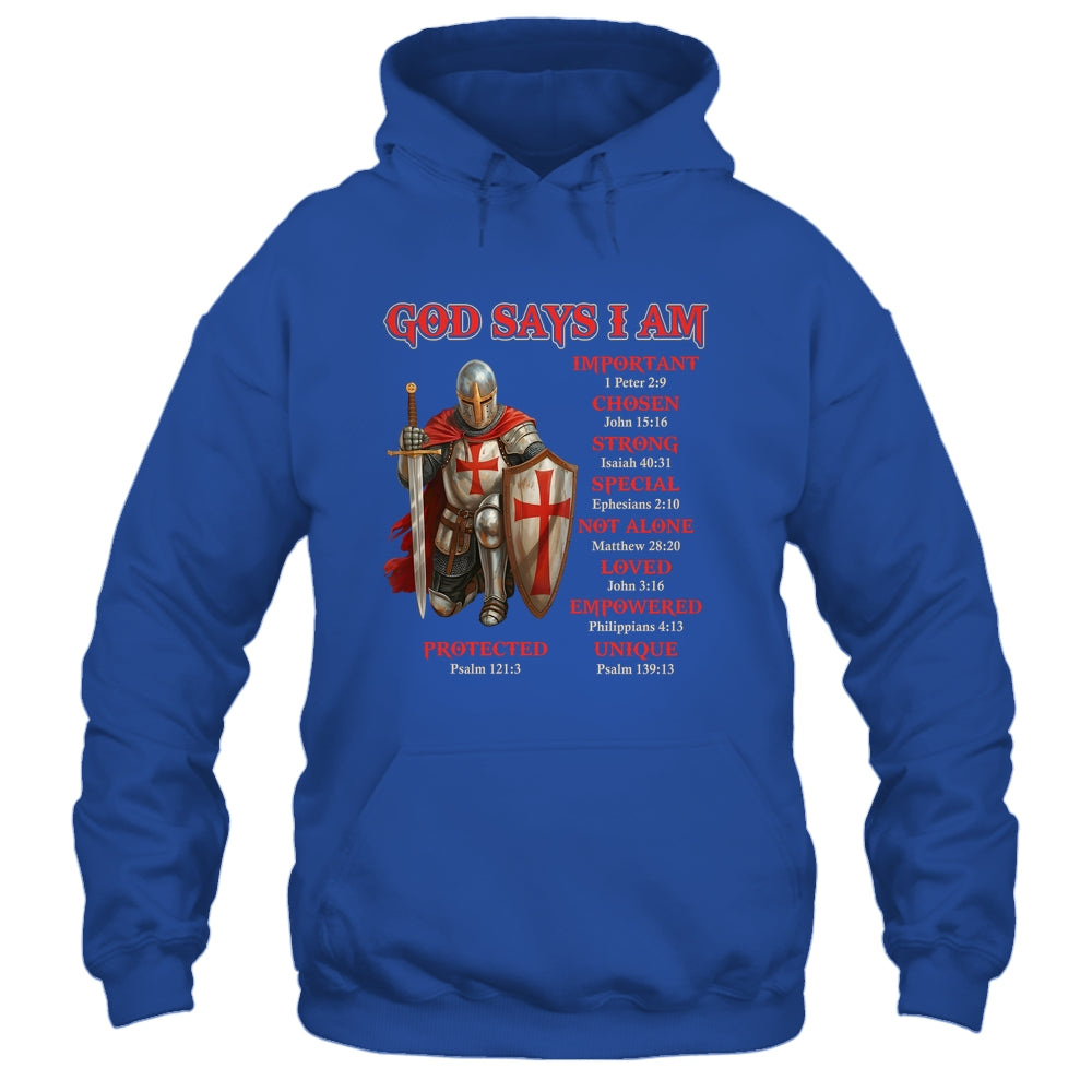 God Says I Am Knight Templar Christian Men Warrior Of God Shirt & Hoodie | teecentury