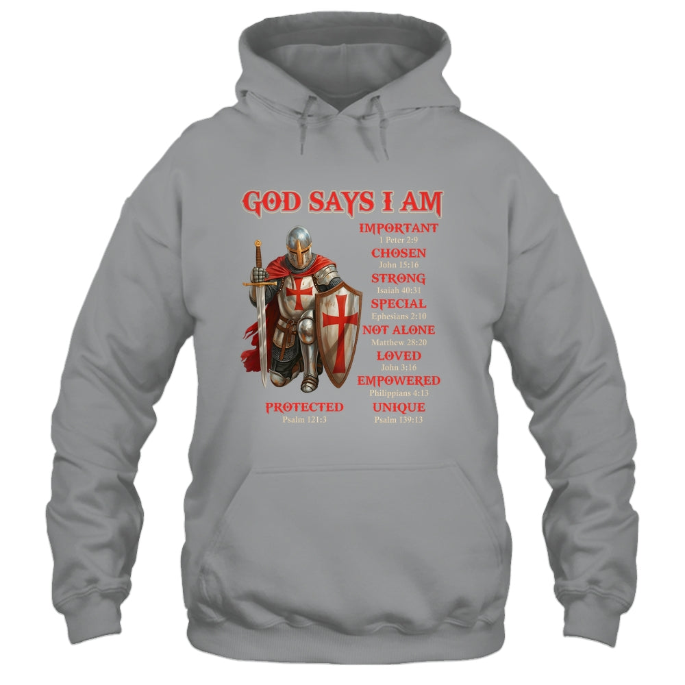 God Says I Am Knight Templar Christian Men Warrior Of God Shirt & Hoodie | teecentury
