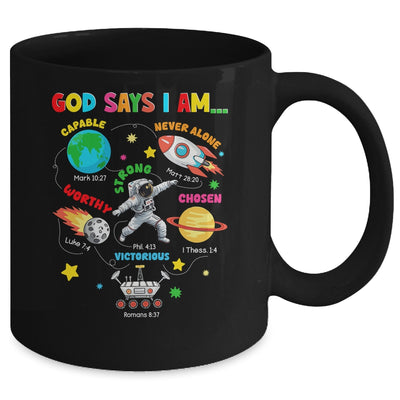 God Says I Am Outer Space Astronaut Bible Christian Boys Kid Mug | teecentury