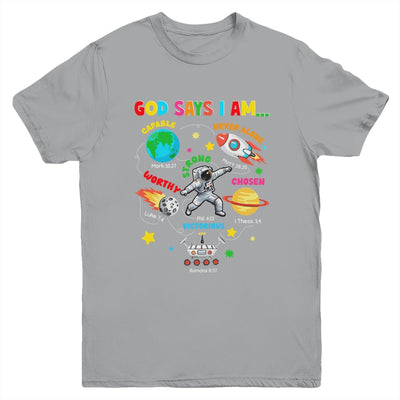 God Says I Am Outer Space Astronaut Bible Christian Boys Kid Youth Shirt | teecentury