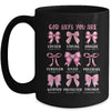 God Says You Are Coquette Pink Bow Christian Bible Verses Mug | teecentury