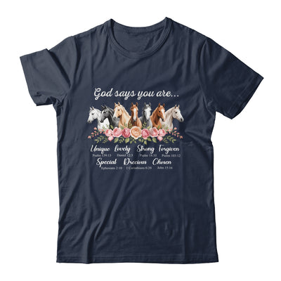 God Says You Are Religious Inspirational Horse Lover Black Shirt & Hoodie | teecentury