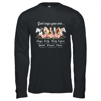 God Says You Are Religious Inspirational Horse Lover Black Shirt & Hoodie | teecentury