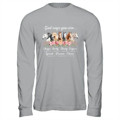 God Says You Are Religious Inspirational Horse Lover Black Shirt & Hoodie | teecentury