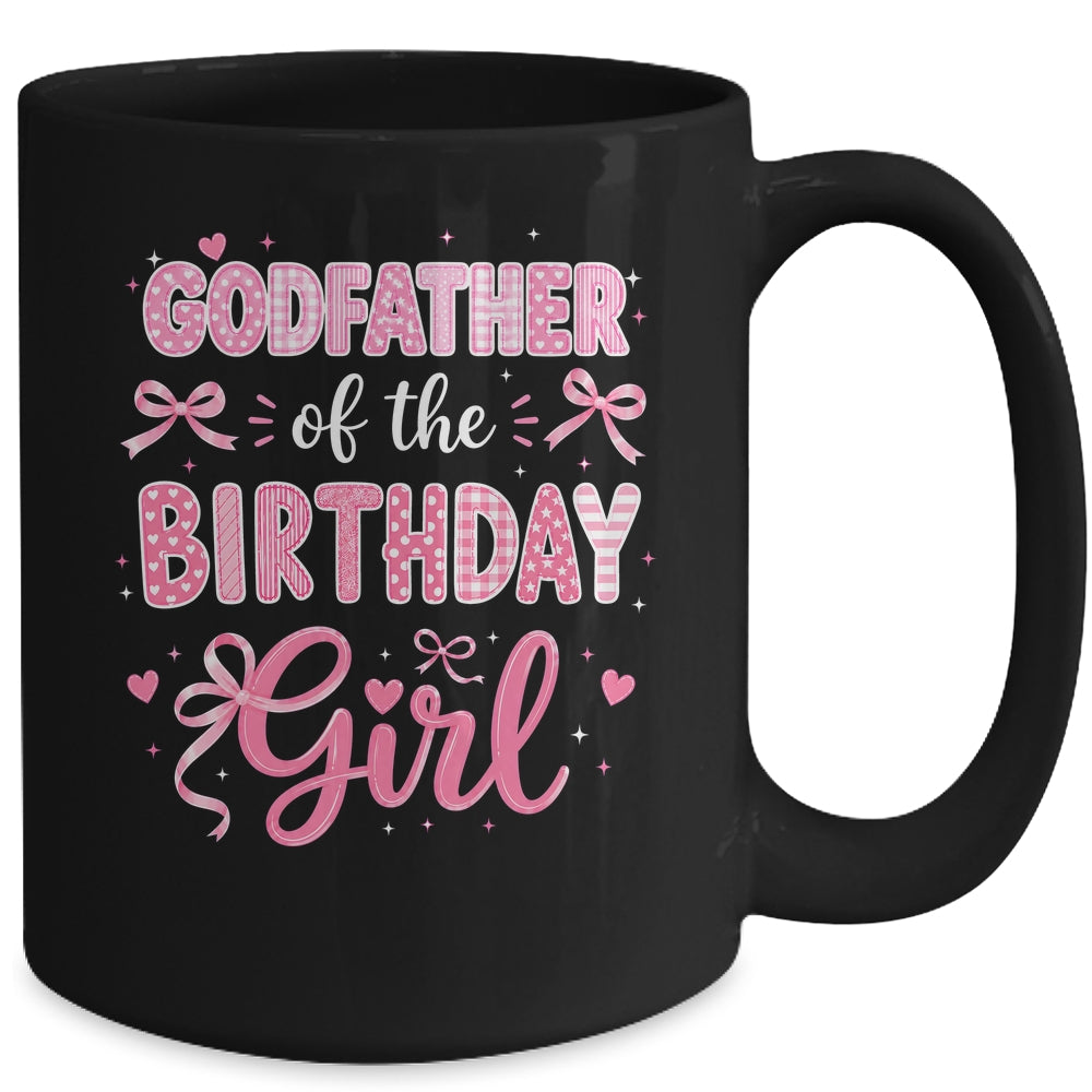 Godfather Of The Birthday Girl Matching Pink Coquette Bow Mug | teecentury