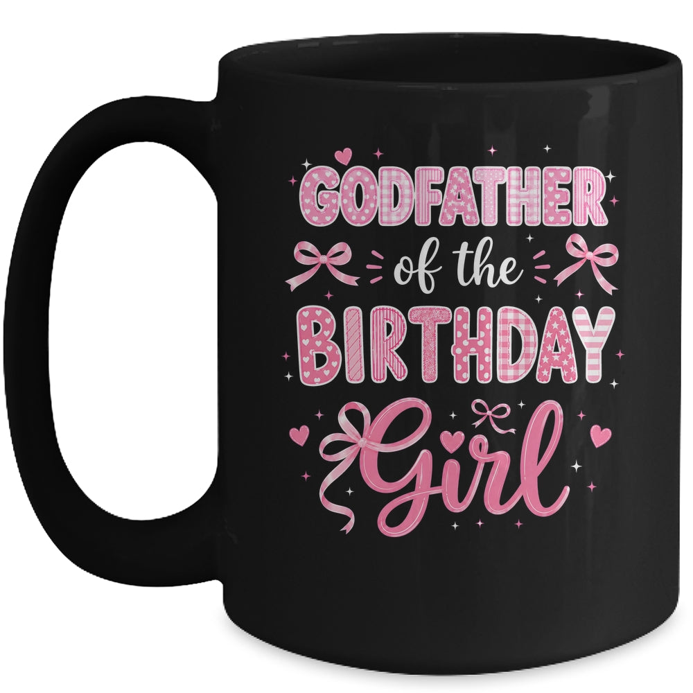 Godfather Of The Birthday Girl Matching Pink Coquette Bow Mug | teecentury