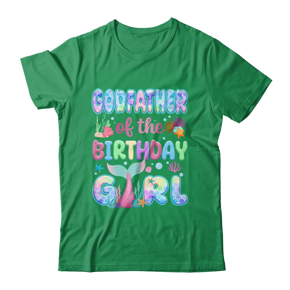 Godfather Of The Birthday Mermaid Girl Family Matching Party Shirt & Hoodie | teecentury