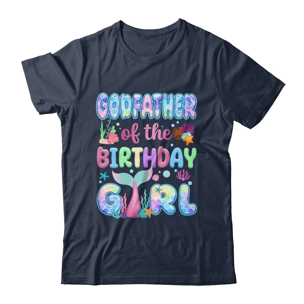 Godfather Of The Birthday Mermaid Girl Family Matching Party Shirt & Hoodie | teecentury