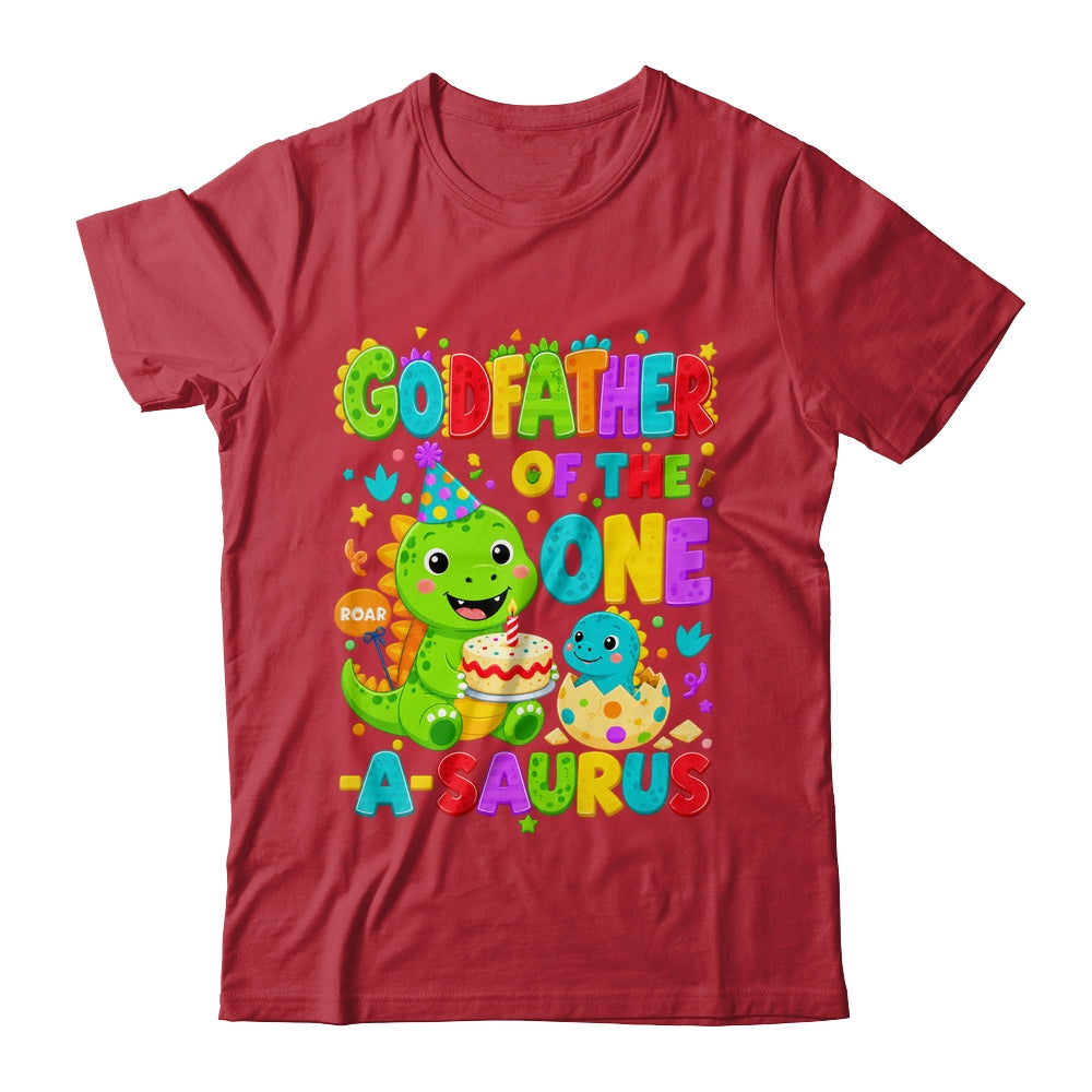Godfather Of The One-A-Saurus 1St Birthday Boy T-Rex Dinosaur Shirt & Hoodie | teecentury