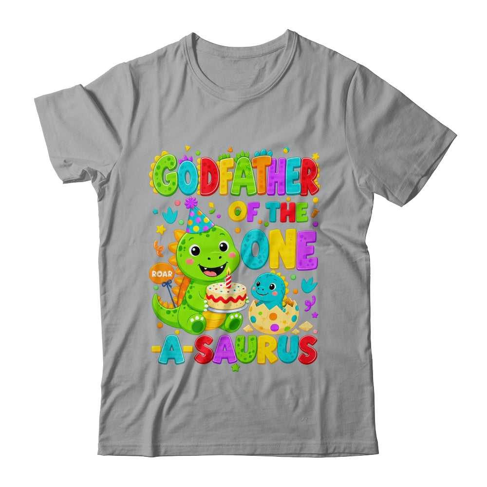 Godfather Of The One-A-Saurus 1St Birthday Boy T-Rex Dinosaur Shirt & Hoodie | teecentury