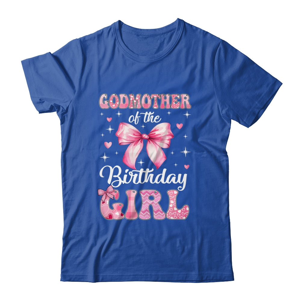 Godmother Of Birthday Girl Coquette Bow Matching Family Shirt & Hoodie | teecentury