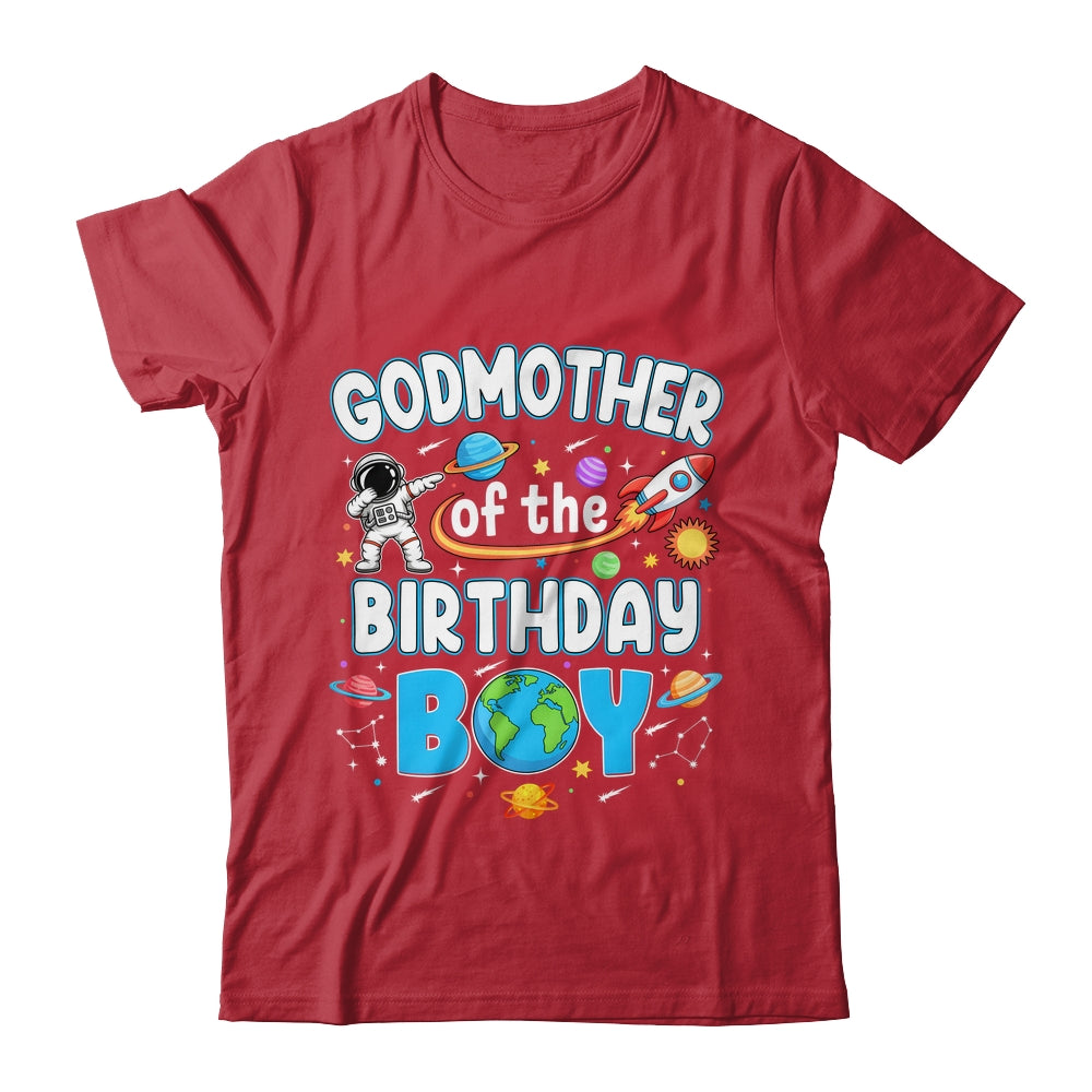 Godmother Of The Birthday Boy Astronaut Family Space Planets Shirt & Hoodie | teecentury
