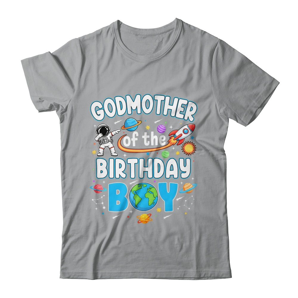 Godmother Of The Birthday Boy Astronaut Family Space Planets Shirt & Hoodie | teecentury