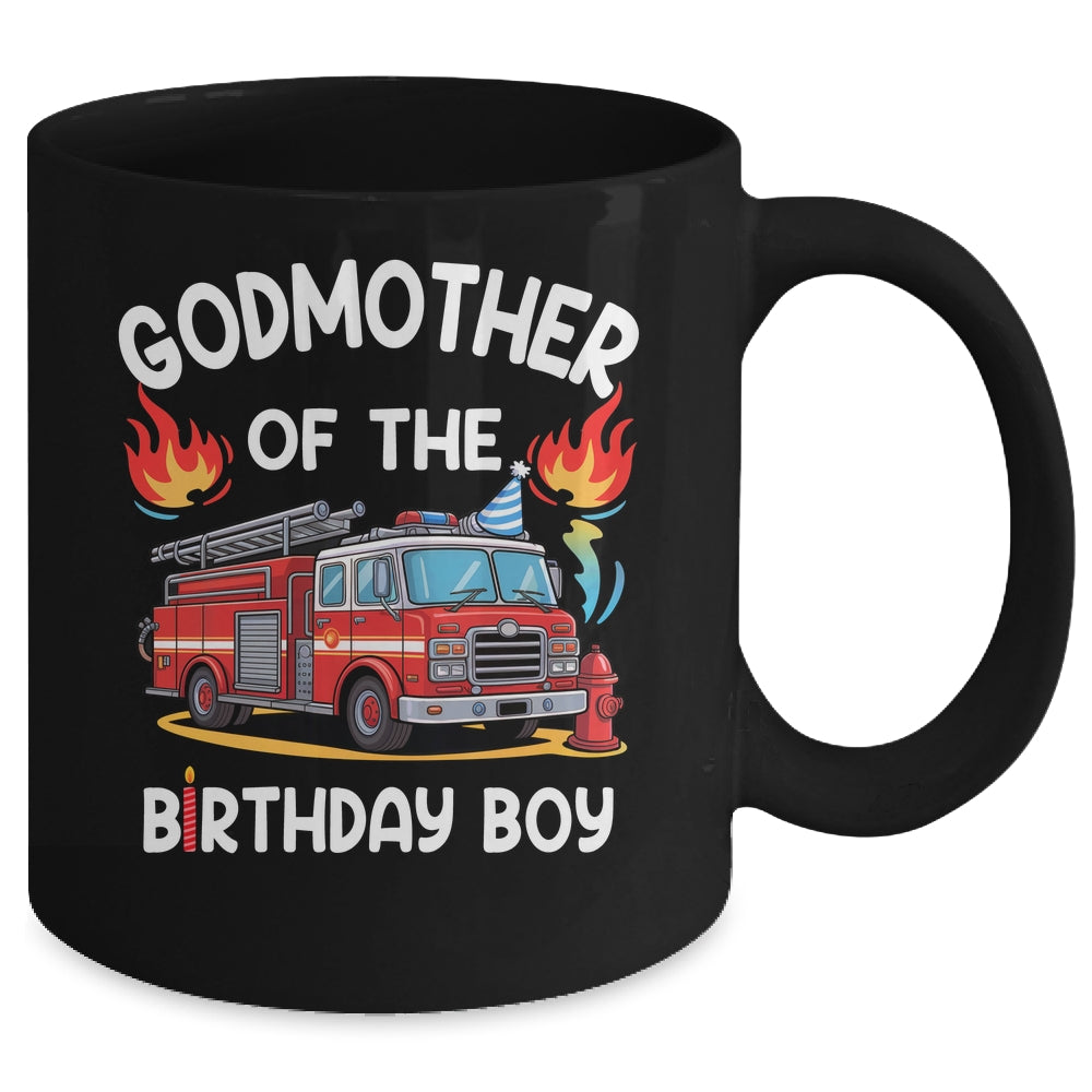 Godmother Of The Birthday Boy Fire Truck Firefighter 1st Party Mug | teecentury