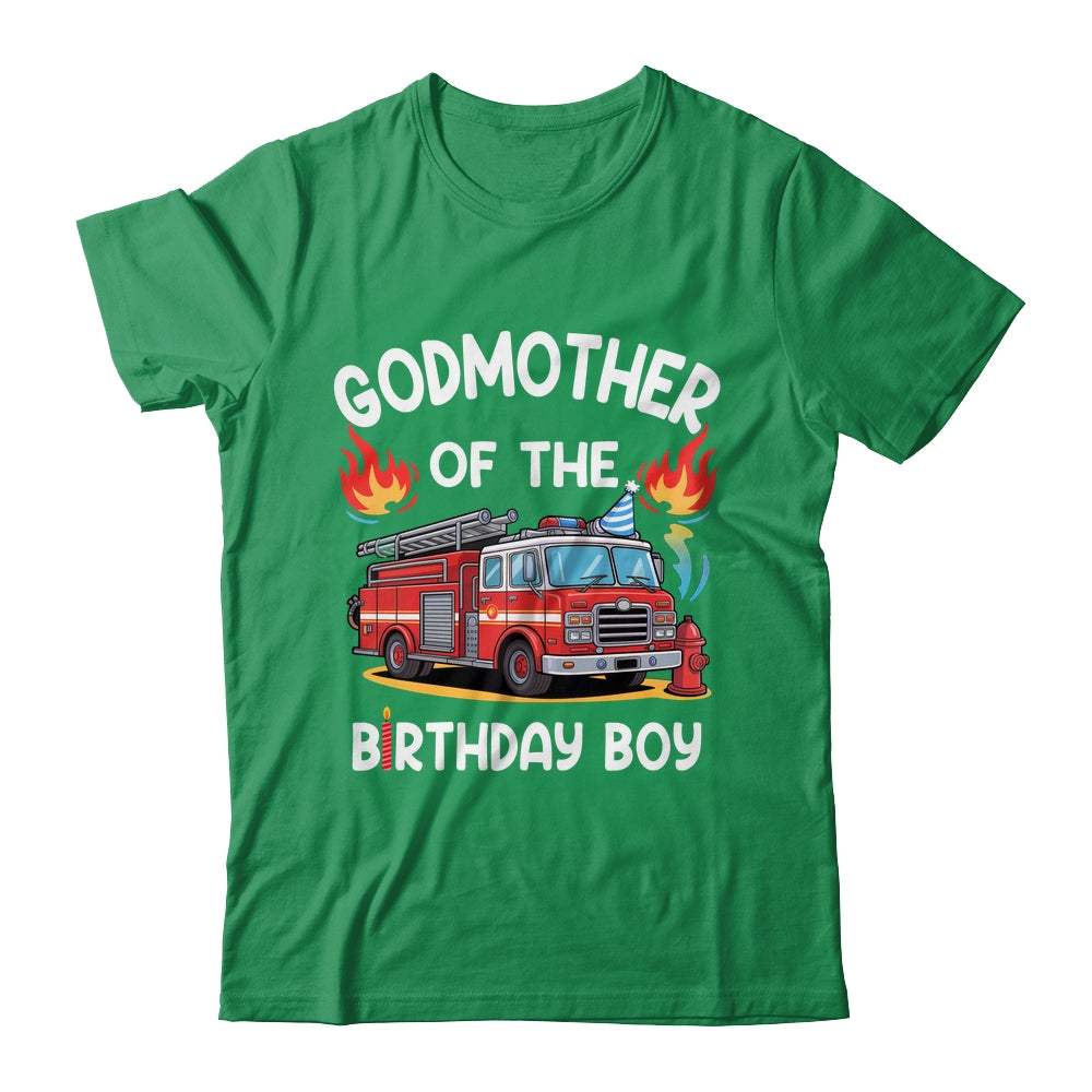 Godmother Of The Birthday Boy Fire Truck Firefighter 1st Party Shirt & Hoodie | teecentury