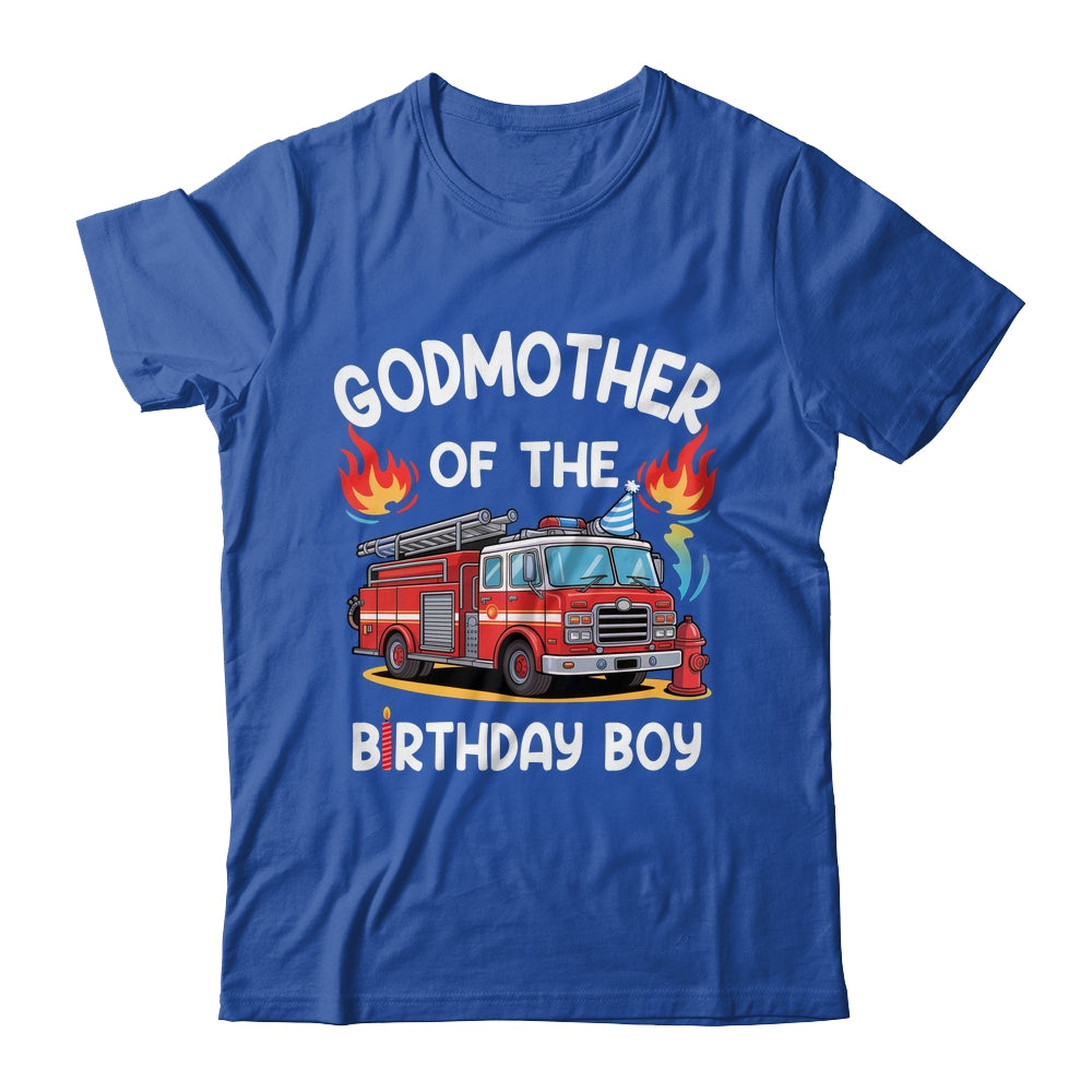 Godmother Of The Birthday Boy Fire Truck Firefighter 1st Party Shirt & Hoodie | teecentury