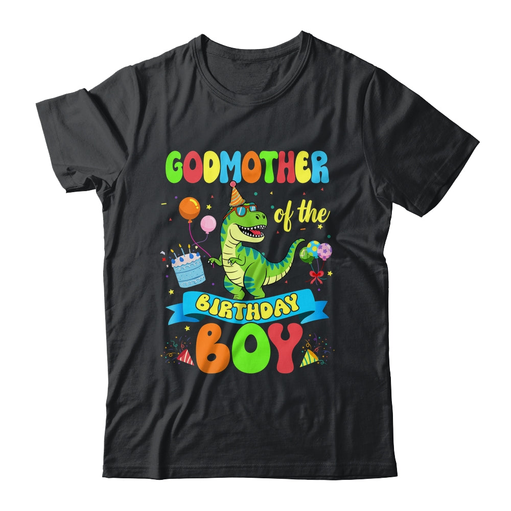 Godmother Of The Birthday Boy TRex Dinosaur Birthday Family Shirt & Hoodie | teecentury