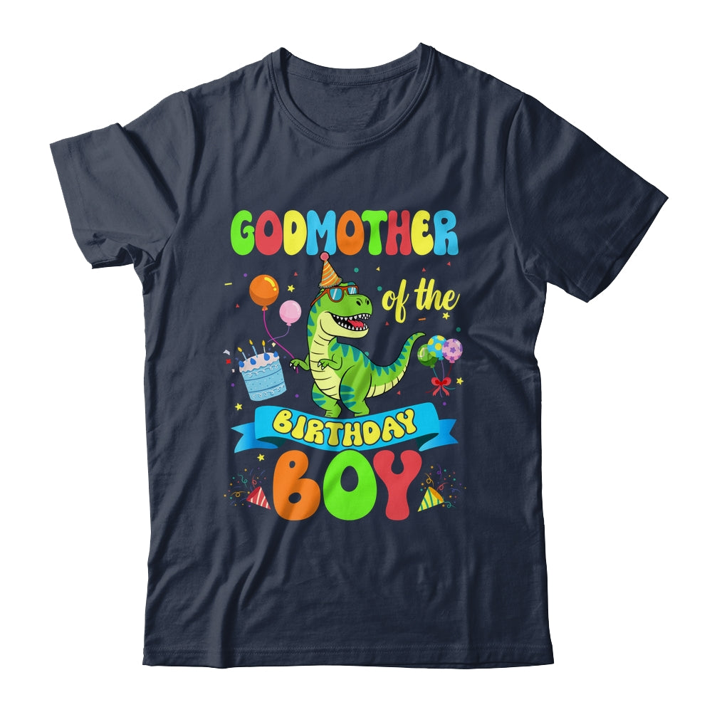 Godmother Of The Birthday Boy TRex Dinosaur Birthday Family Shirt & Hoodie | teecentury