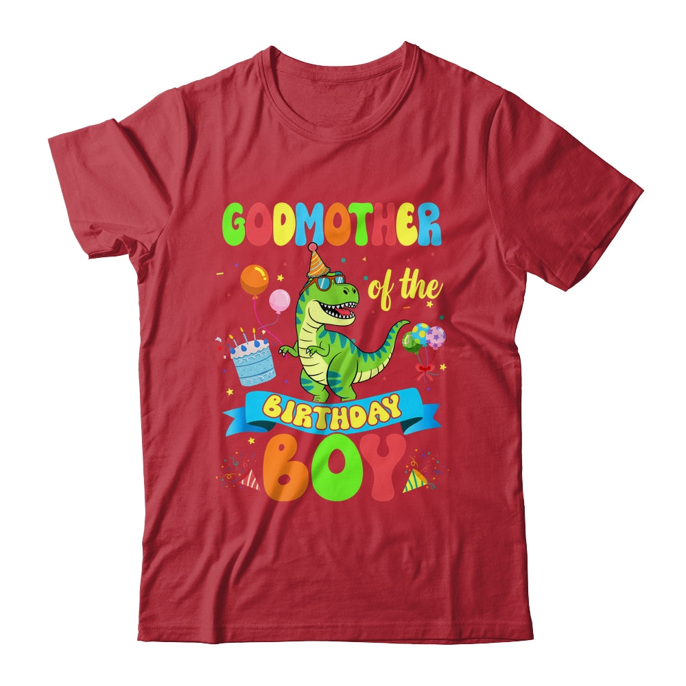 Godmother Of The Birthday Boy TRex Dinosaur Birthday Family Shirt & Hoodie | teecentury