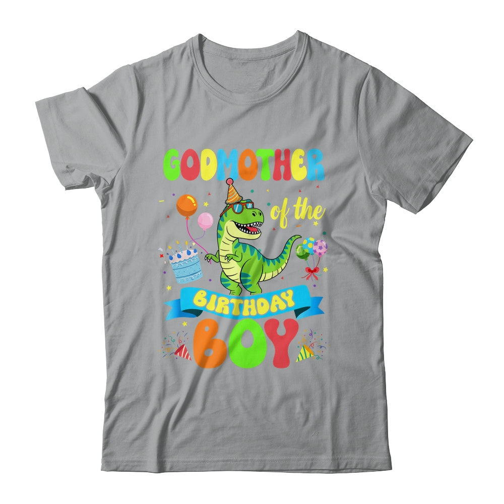 Godmother Of The Birthday Boy TRex Dinosaur Birthday Family Shirt & Hoodie | teecentury