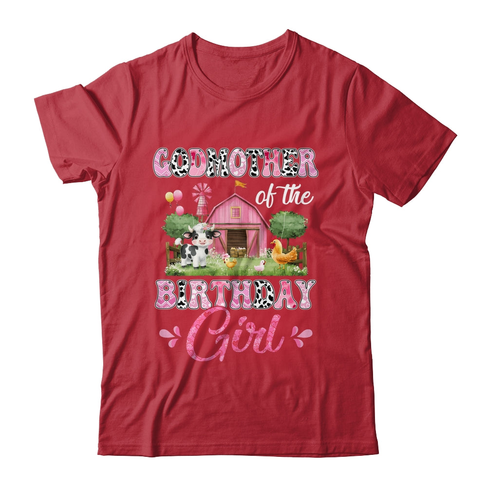 Godmother Of The Birthday Girl 1st Birthday Cow Farm Family Shirt & Hoodie | teecentury