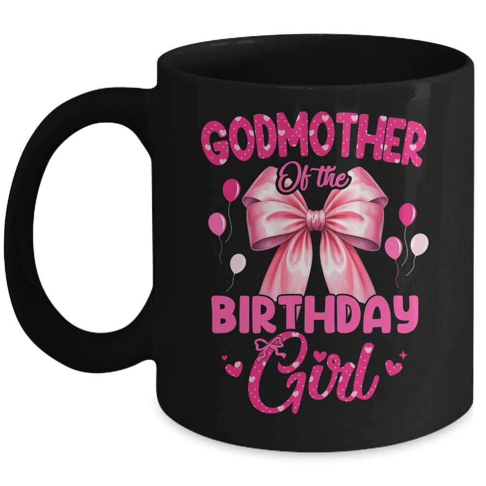 Godmother Of The Birthday Girl Coquette Bow Matching Family Mug | teecentury