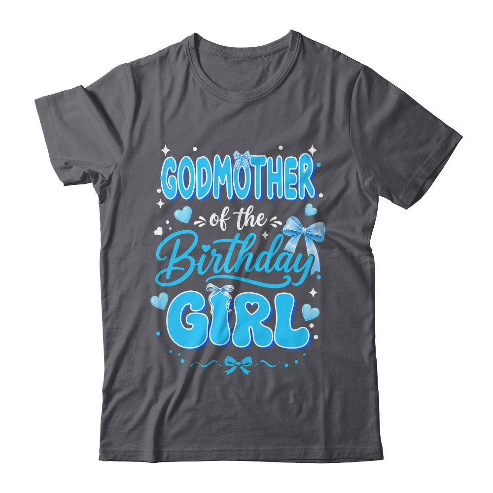 Godmother Of The Birthday Girl Family Coquette Bow Blue Cute Shirt & Hoodie | teecentury
