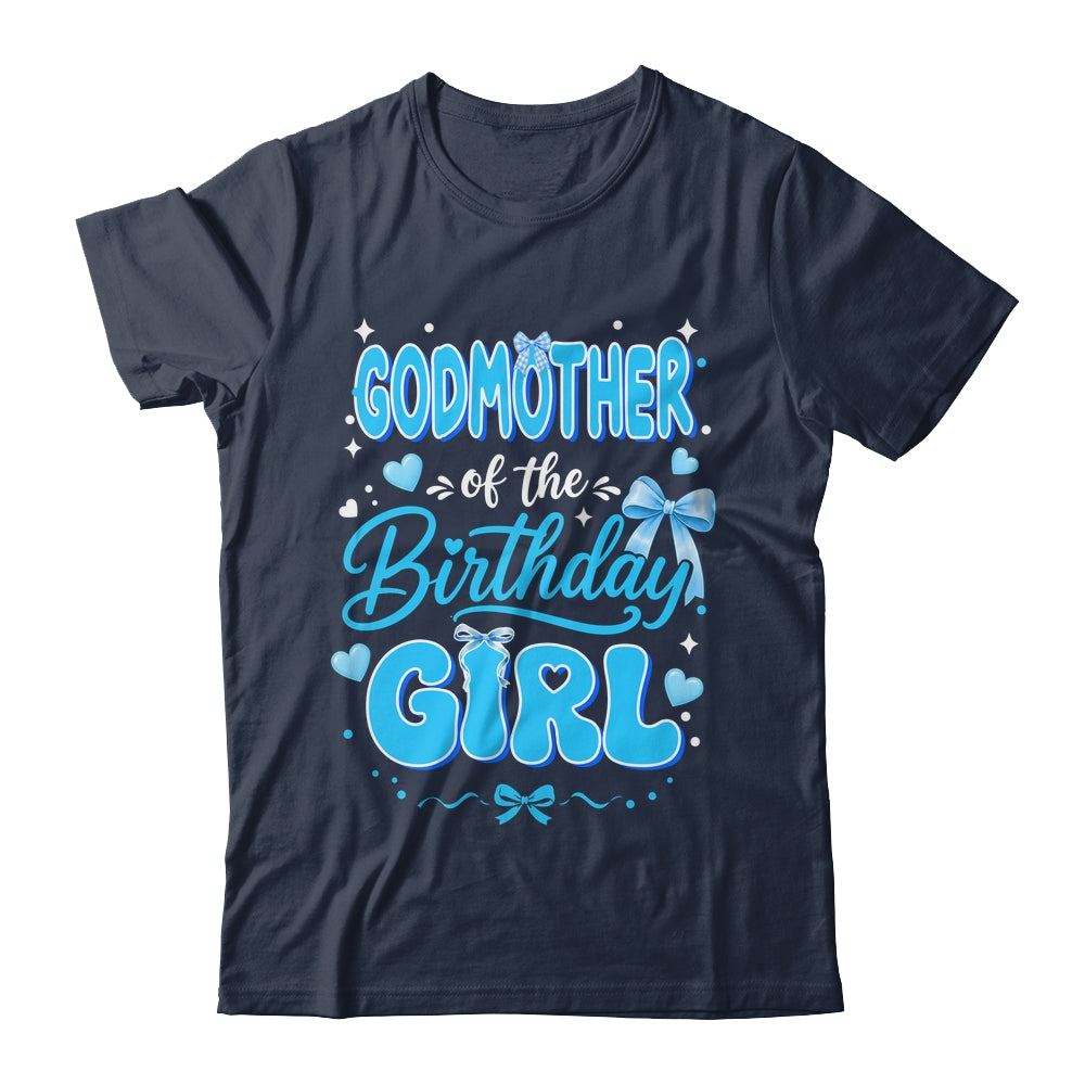 Godmother Of The Birthday Girl Family Coquette Bow Blue Cute Shirt & Hoodie | teecentury