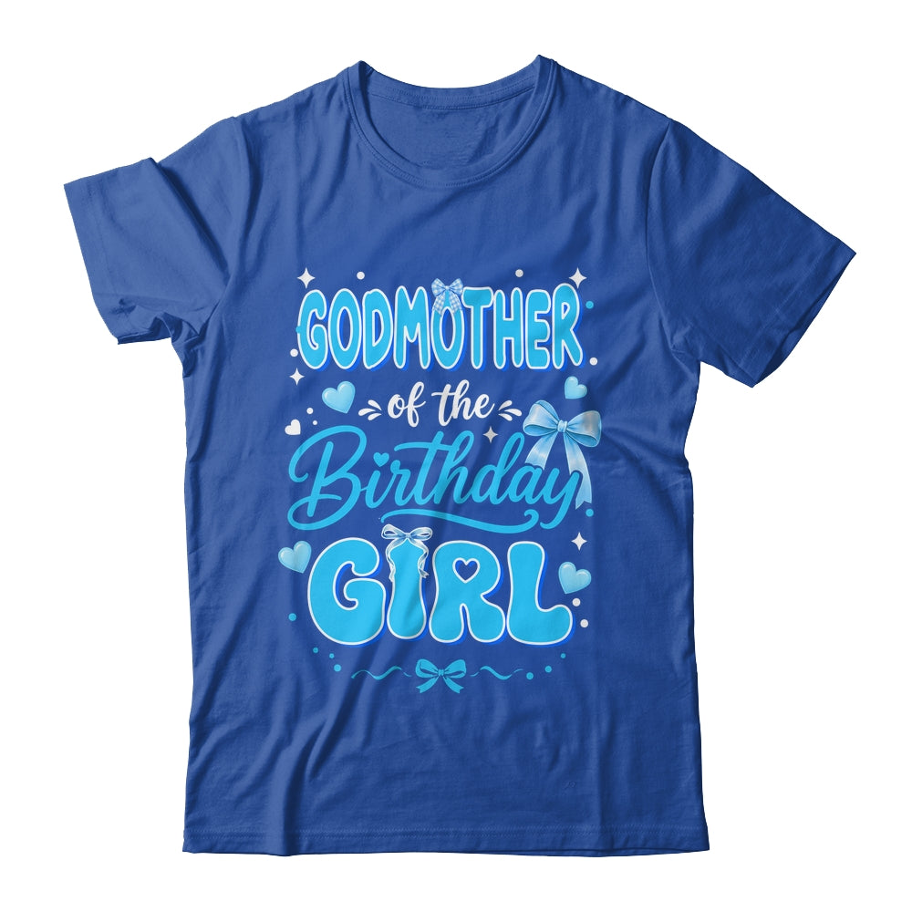 Godmother Of The Birthday Girl Family Coquette Bow Blue Cute Shirt & Hoodie | teecentury