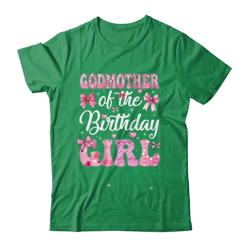 Godmother Of The Birthday Girl Family Pink Coquette Bow Shirt & Hoodie | teecentury