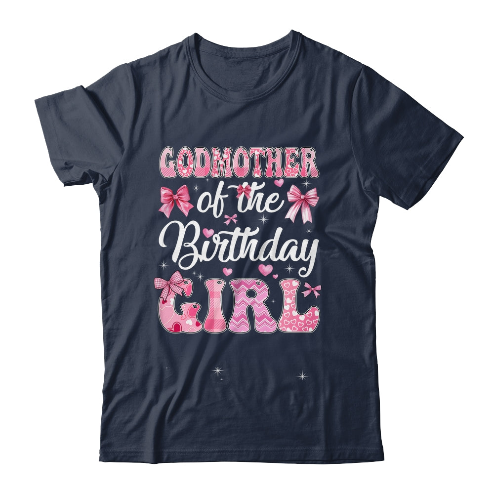 Godmother Of The Birthday Girl Family Pink Coquette Bow Shirt & Hoodie | teecentury