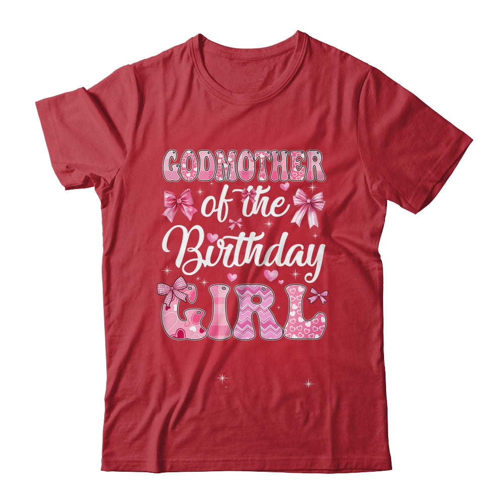 Godmother Of The Birthday Girl Family Pink Coquette Bow Shirt & Hoodie | teecentury